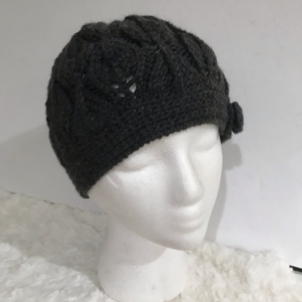 Unbranded wool blend dark gray knit beanie hat sizeS/M